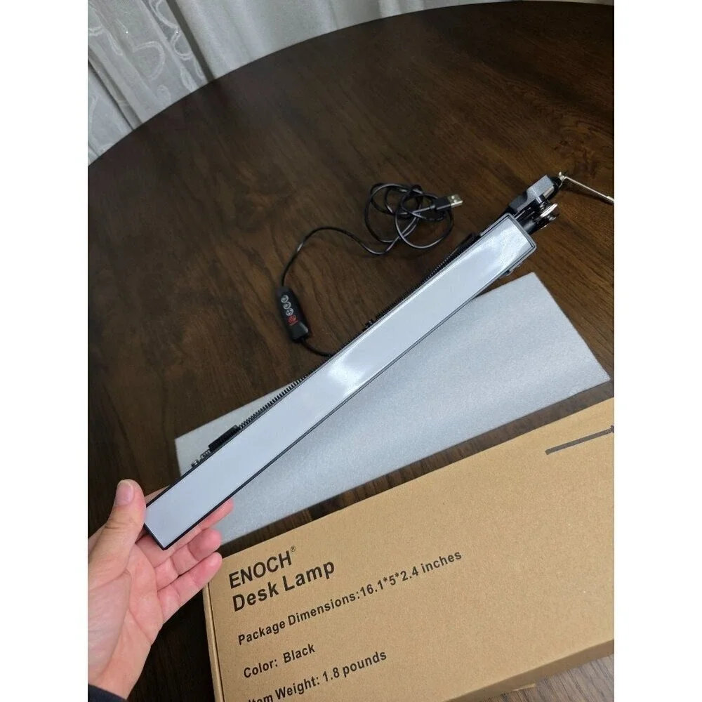 LED‎ Adjustable Swing Arm Eye-Caring Reading Desk Lamp (Black)